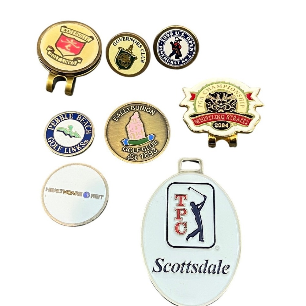 Mixed Golf Ball Markers Hat Clips Lot Unisex OS Multicolor TPC Pebble Beach PGA